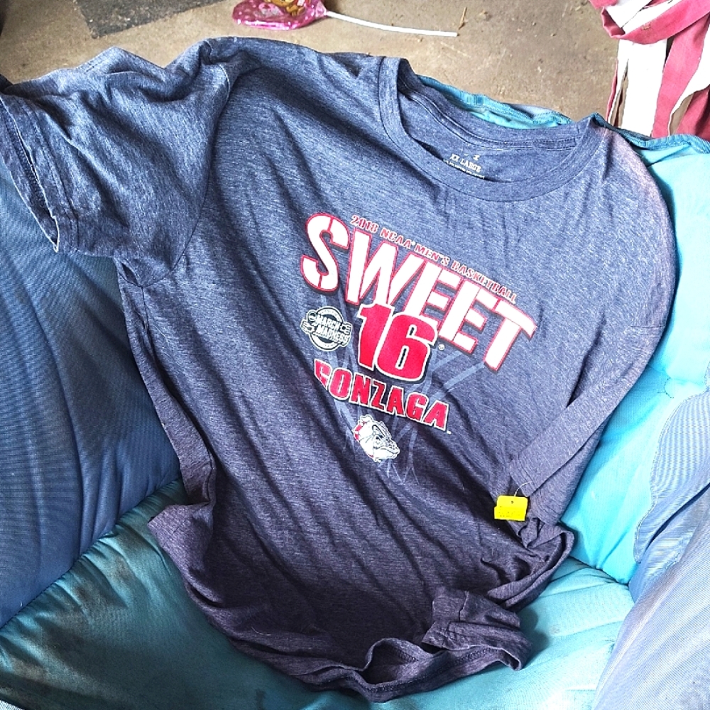 Gonzaga Sweet 16 Adult 2XL T-Shirt - Blue 84 Polo
